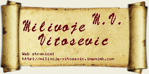 Milivoje Vitošević vizit kartica